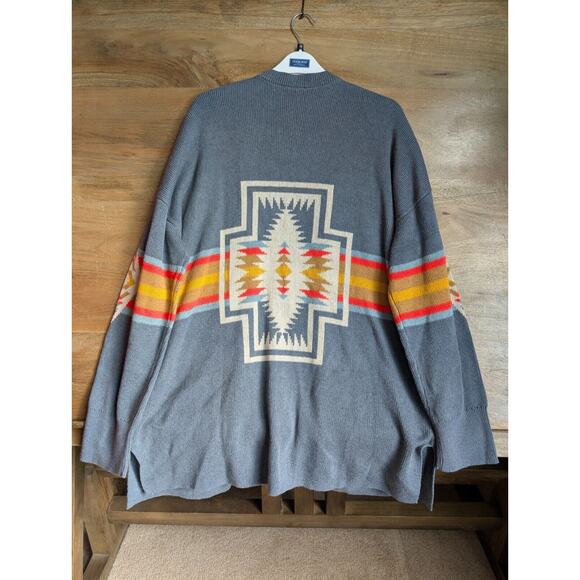 Pendleton Sierra Springs Cardigan Womens Large Gray Multi Long Sleeve Open Front - Picture 2 of 3